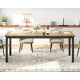 thumbnail image 3 of Garvee 78.7in Industrial Dining Table for 8, Wooden Long Dinner Table with Mortise Tenon Design, Kitchen Table with Sturdy Metal Legs, for Dining Room Home Office Living Room, Retro Brown, 3 of 8