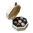 thumbnail image 1 of 7 Pcs Forme d'Œuf Rond en Cristal Porte-Bonheur Collectionneurs Spirituels Boîte en Bois Octogonale, 1 of 8