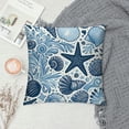 thumbnail image 2 of Leisuo Beach Decorative Throw Pillow Cover Dolphin Turtle Ocean Pillow Covers , Shell Conch Starfish Coastal Pillow Case Square Outdoor Cushion Cover for Patio Home Decor, 2 of 5