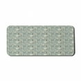thumbnail image 1 of Hipster Computer Mouse Pad, Summer Mood Illustration with Flowers Bicycle Backpack and Food, Rectangle Non-Slip Rubber Mousepad X-Large, 35" x 15" Gaming Size, Pale Almond Green Cream, by Ambesonne, 1 of 2
