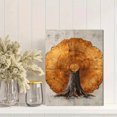 thumbnail image 2 of Qisvanset 12x16 Inch White Wood Tree Ring Canvas Wall Art, Abstract Minimalist Boho Modern Decor, 2 of 5