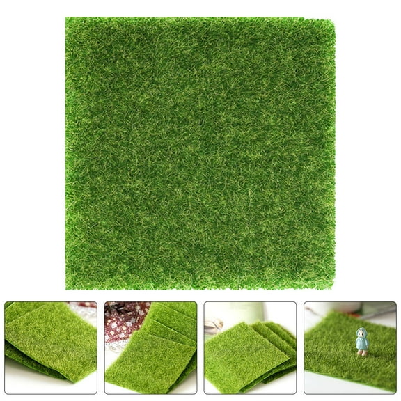FESTFENDS Sand Table Supply Artificial Turf Green Plastic 3Pcs 5.9X5.9X0.08In