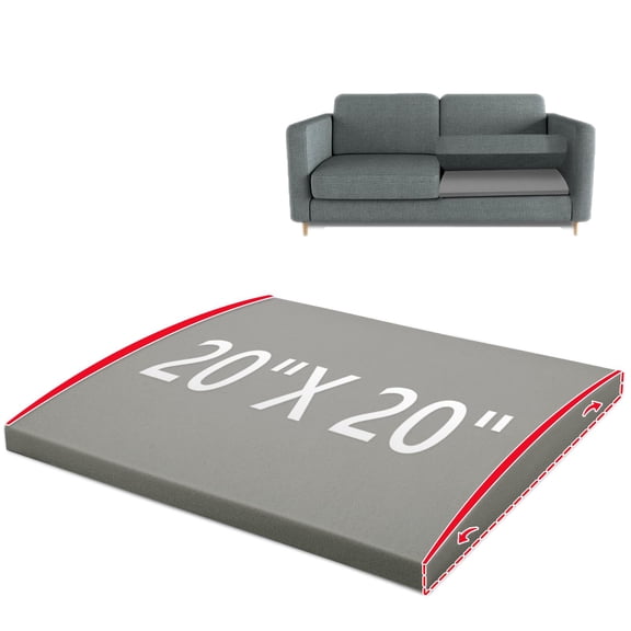 Shinnwa Couch Cushion Support for Sagging Seat Curve Sofa Cushion Support High Density Foam Under Seat Sag Repair Replacement, 20" x 20"