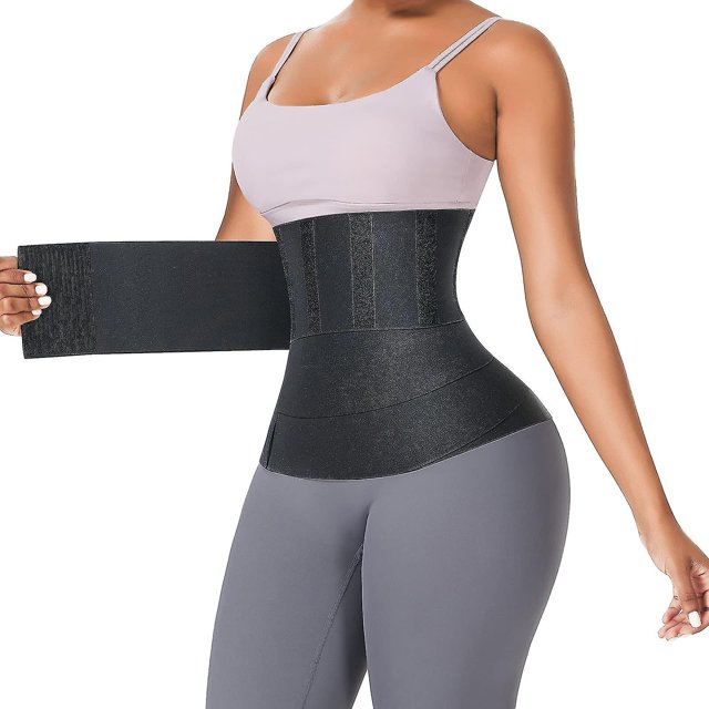 Envoltura invisible Entrenador de cintura Cinta Snatch Me Up Vendaje Mujeres Adelgazamiento Tummy Wrap Belt Sauna Trimmer Belt (3m) kaili Sencillez