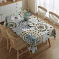 thumbnail image 2 of Beige Ethnic Mandala Pattern Rectangle Tablecloth 60"x84",Waterproof Polyester Rectangle Table Cloth, Wipeable Spillproof Polyester Tablecloth for Dining, Camping, Indoor and Outdoor, 2 of 5