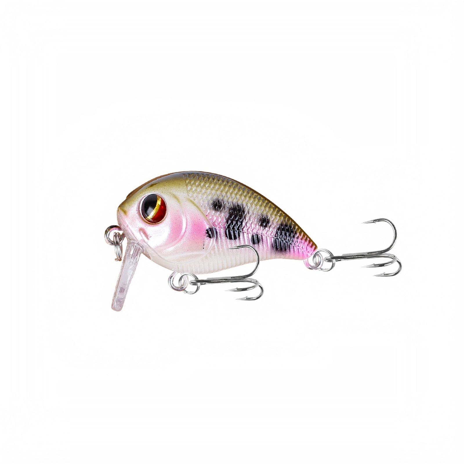 MInHoues Floating Crankbait Fishing Lure 1.77 Hard Plastic Artificial Bait with Treble Hooks Realistic Swimbait with Wobble Action for Bass Freshwater Saltwater Tackle