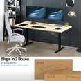 thumbnail image 3 of VIVO Electric Dual Motor 71” x 30” Standing Desk, Light Wood Top, Black Frame, 3 of 7