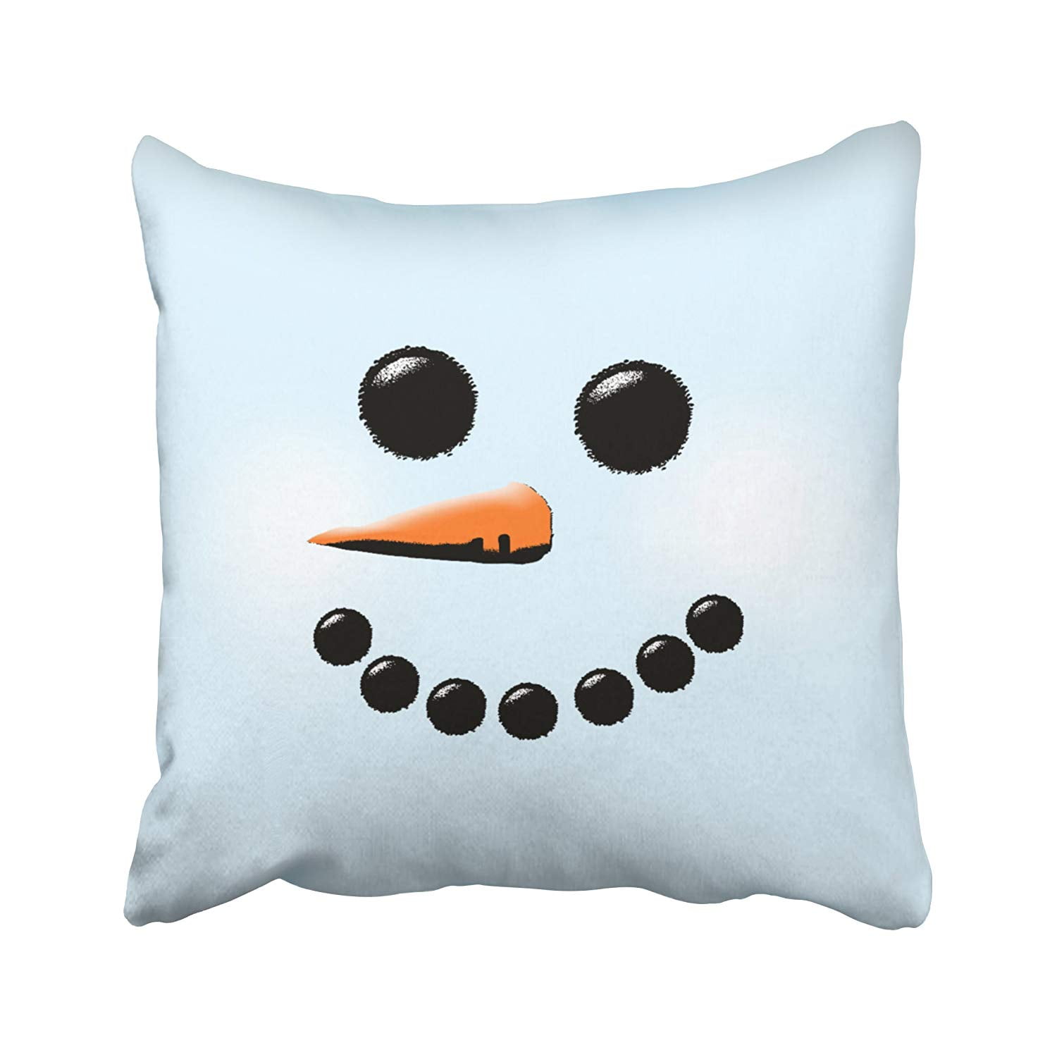 ARTJIA Holiday Cute Snowman Face Winter Holiday Snowmen Pillowcase