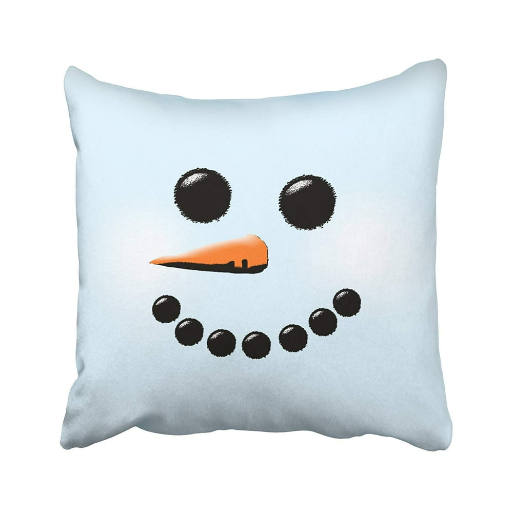 ARTJIA Holiday Cute Snowman Face Winter Holiday Snowmen Pillowcase