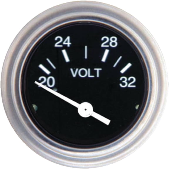 Sierra 80134P Heavy Duty Series 2" 12V System 10-16 VDC Dial Range Voltmeter Gauge