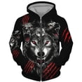 thumbnail image 1 of Nueva sudadera con cremallera de lobo con estampado 3D, sudadera con cremallera de gran tamaño para hombre, sudadera informal de calle, ropa de otoño e invierno para hombre, 1 of 4