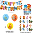 thumbnail image 3 of Película caliente Elemental Fiesta de cumpleaños Vajilla Desechable Pancarta Adorno para Tarta Bandera Colgante Globos Elementales Decoración de Cumpleaños, 3 of 3