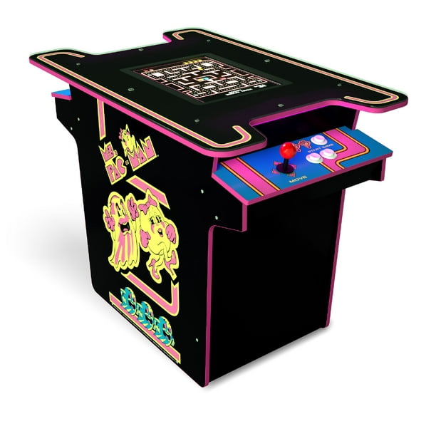 Arcade1UP Ms. PAC-MAN Face à Face Table d'Arcade avec 12 Jeux en 1, Noir