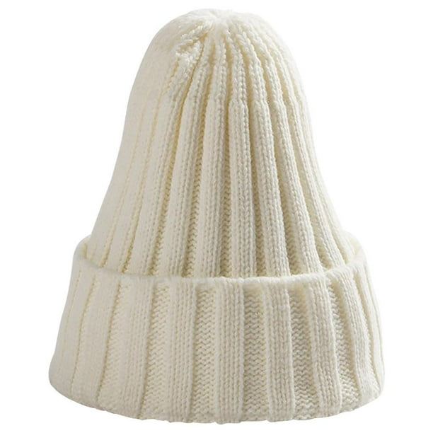 Sonducket Sombrero Unisex mezclas de algodón sólido cálido HIP HOP sombreros de punto hombres gorras de invierno mujeres Skullies gorros para Sombreros blanco Sonducket AP000123-02