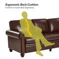 thumbnail image 5 of 81" Vegan Leather Sofa 3-Seater Couch With Wooden Decoration Rolled Arms, Brown, 5 of 9