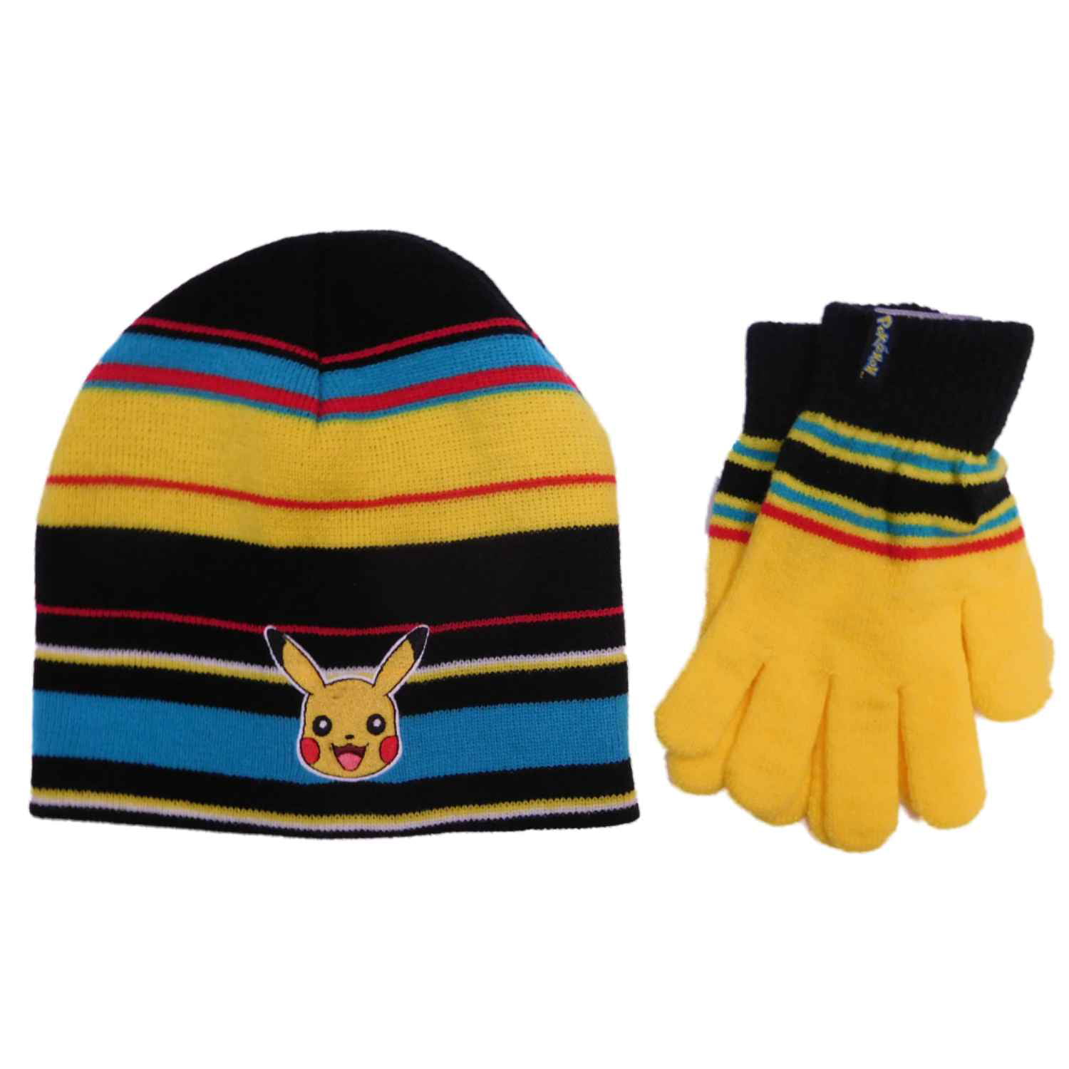 Pokemon Hat and Gloves Set Pikachu Kids Boys Girls Winter Set 4 to 8 Years 