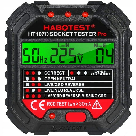 HT107D socket tester detects circuit plug phase tester