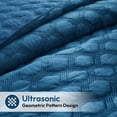 thumbnail image 5 of Moonlight20015 Velvet Quilt Set 3 Piece Geometric Pattern Embossed Bedspread Reversible 350GSM Soft Microfiber Comforter Navy Blue Full/Queen, 5 of 10