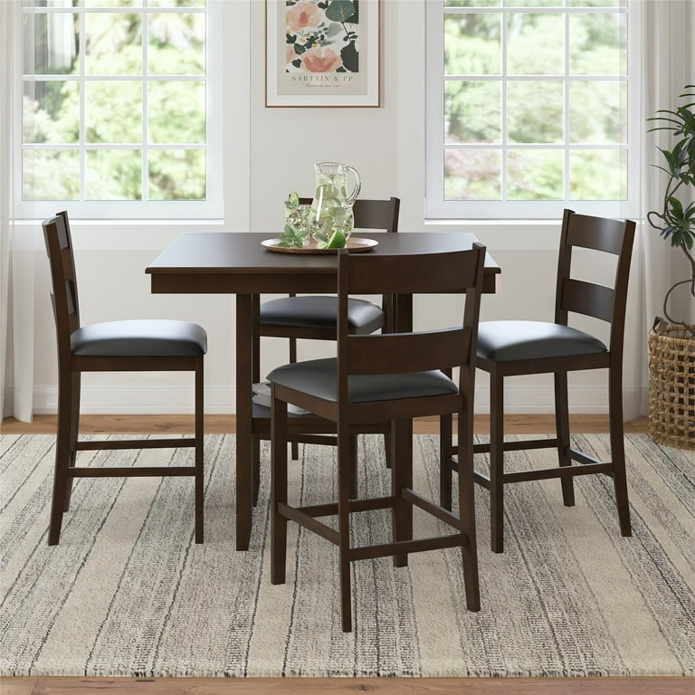 DHP Jerrie 5-Piece Counter Height Dining Table and Chairs Set