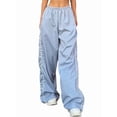 thumbnail image 3 of Pantalones de Paracaídas para Mujer, Pantalones Holgados de Pierna , Pantalones Deportivos con Cintura Elástica Y2K, Pantalones Deportivos, Ropa de Calle Azul XL, 3 of 9