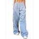 thumbnail image 3 of Pantalones de Paracaídas para Mujer, Pantalones Holgados de Pierna , Pantalones Deportivos con Cintura Elástica Y2K, Pantalones Deportivos, Ropa de Calle Azul M, 3 of 9