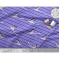 thumbnail image 3 of Soimoi Purple Rayon Crepe Fabric Flying Flamingo & Stripe Fabric Prints By Yard 46 Inch Wide, 3 of 3