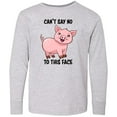 thumbnail image 3 of Inktastic Cant Say No to this Face- cute pig Long Sleeve Youth T-Shirt, 3 of 5