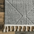thumbnail image 5 of nuLOOM Kerry Textured Geometric Tasseled Area Rug, 5' 3" x 7' 6", Light Gray, 5 of 9