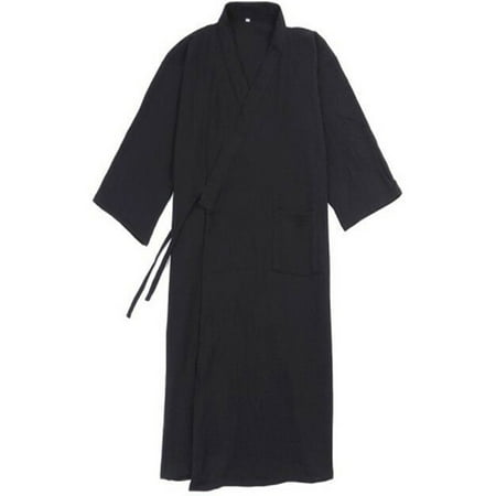 

Men Casual Japanese Kimono Yukata Long Bathrobe Comfort Pajamas Cotton Home Robe
