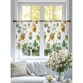 thumbnail image 3 of Cartoon Cat Butterfly Green Plant Chiffon Sheer Curtains 45 Inches Long, Cute Animal on White 2 Rod Pocket Window Treatment Voile Drapes Curtains for Living Room Bedroom,2 Panels, 52x45In, 3 of 9