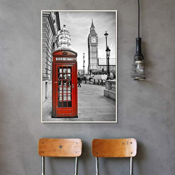 wall26 Floating Framed Canvas Wall Art for Living Room, Bedroom Black and White Building Canvas Prints for Home Decoration Ready to Hang - 24x36 inches