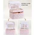 thumbnail image 2 of Bolsa de maquillaje acolchada HBSelect Travel de algodón para mujeres y niñas, 2 of 7
