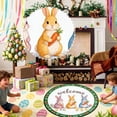 thumbnail image 3 of Round Easter Bunny Welcome Mat for Indoor Use - Absorbent Non Durable Polyester Rug with Cute Rabbit Print Round Shape Ideal for Living Room and Entry 40/60/80 cm, 3 of 6