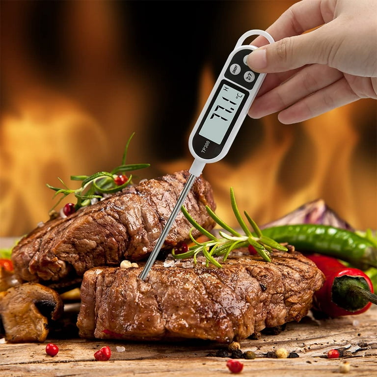 Heldig Digital kitchen thermometer Household thermometer Oven thermometer  Cooking thermometer, long probe, corrosion protection, ° C / ° F switchable  for kitchen, grill / BBQ 