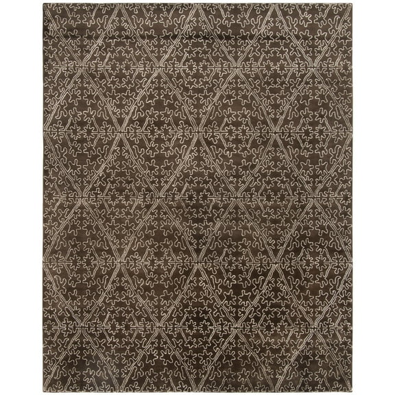SAFAVIEH Martha Stewart Strolling Garden Geometric Area Rug, Coffee/Brown, 3'9" x 5'9"