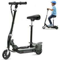 MAXTRA Upgraded Electric Scooter with Removable Seat for Kids Ages 6-12, Ride on UL Certified Motorized Scooters, 60 Mins Ultra-long Battery Life, Up to 10MPH and 155LBS Max Load, Black