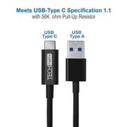 TechMatte USB 3.0 Type-C to Type-A (USB-C to USB) Charging Cable (3 Feet, Black)