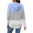 thumbnail image 4 of Cilsoka Womens Button Up Sweatshirts Hooded Striped Print Long Sleeve Drawstring Hoodies Casual Pullover, 4 of 5