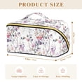 thumbnail image 4 of FORMRS Makeup Bag Travel Cosmetic Organizer for Women Fold Flat Zipper Pouch with Handle, Purple Wildflowers, 4 of 8