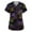 Dark Purple_AE05, variant on Lumtrix Mardi Gras Scrubs for Women V Neck Short Sleeve Mask Printed Tops with Pockets Side Slit Nursing Uniform Saffron XL