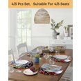 thumbnail image 5 of 15 Inch Round Placemats Set of 6, Black Red Christmas Non Slip Heat Insulation PP Table Mats, Snowman Xmas Tree Ball Gifts Winter Washable Place Mats for Kitchen Dining Party Table Decor, 5 of 7