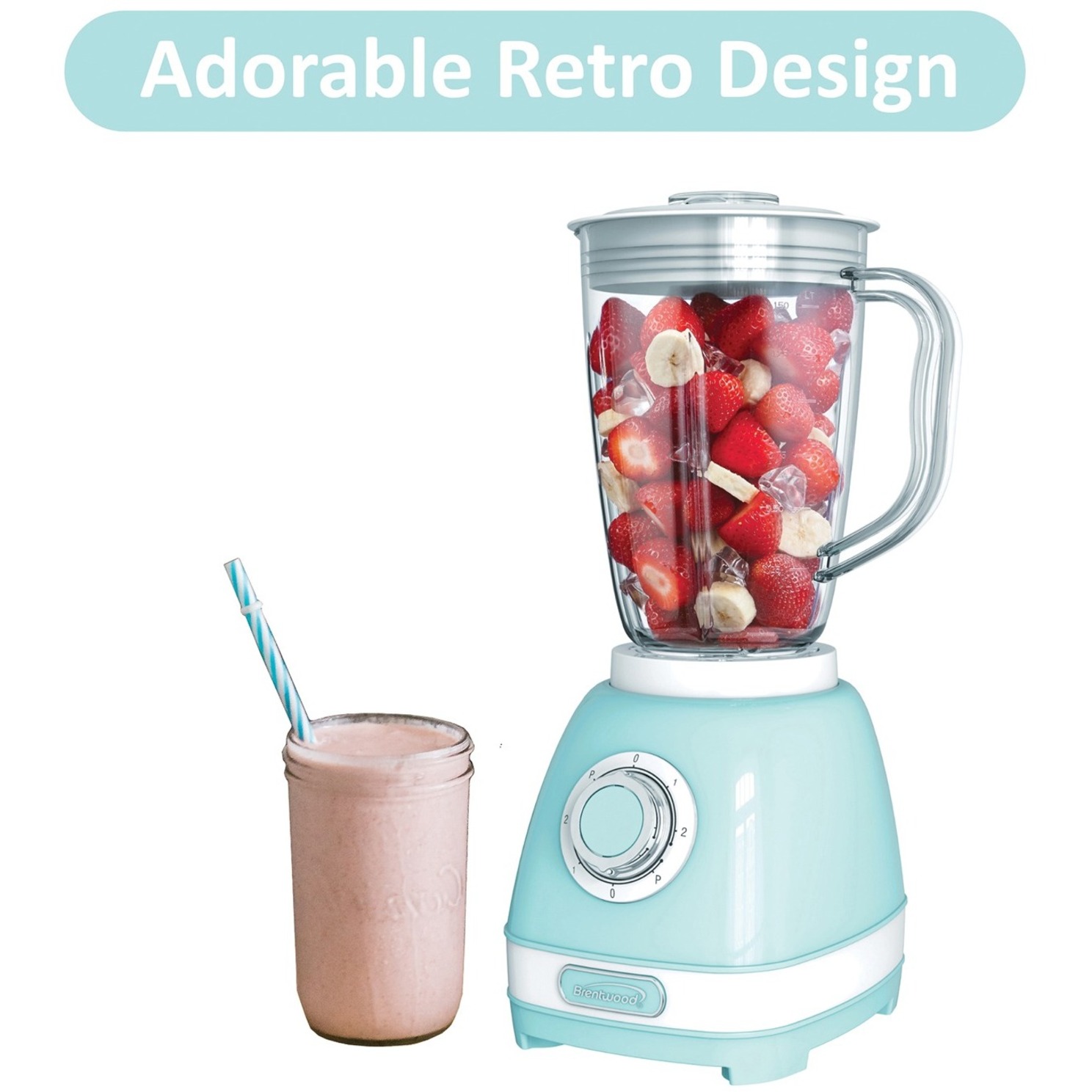 Brentwood Appliances Jb-330bl 2-speed Retro Blender With 50-Ounce Plastic Jar - image 4 of 7