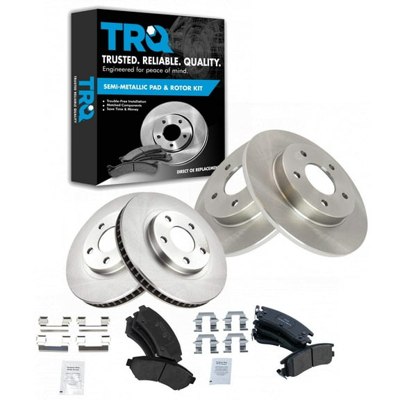 TRQ Metallic Brake Pad & Rotor Kit Front & Rear Fits Select Buick Cadillac Olds