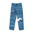 thumbnail image 4 of Bingfone Sharks On White Blue Striped Mens All Over Print Sleep Pajama Pants-Large, 4 of 9