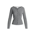 thumbnail image 5 of Time and Tru Women's Ribbed Knit Button Front Top with Long Sleeves, Sizes XS-XXXL, 5 of 5