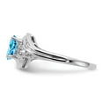 thumbnail image 4 of Primal Gold 14 Karat White Gold 7x5mm Oval Blue Topaz and Diamond Ring, 4 of 5