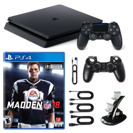 Playstation 4 1TB Core Console with Madden NFL 18, Dual Cradle and Silicone Sleeve