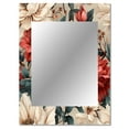 Designart "Antique White Bohemian Floral Joy IV" Floral Wall Mirror