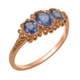 thumbnail image 1 of LBG British Made 18k Rose Gold Natural Sapphire Womens Anniversary Ring - 33 size options - Size 6.5, 1 of 6