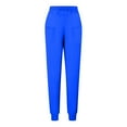 thumbnail image 4 of Xfvqtps Jogger Scrub Pants for Women Stretch Elastic Waist Yoga Scrub Bottoms Loose Nursing Pants Solid Color Straight Protective Pants Working Uniform Pants with Pockets Blue, 4 of 5